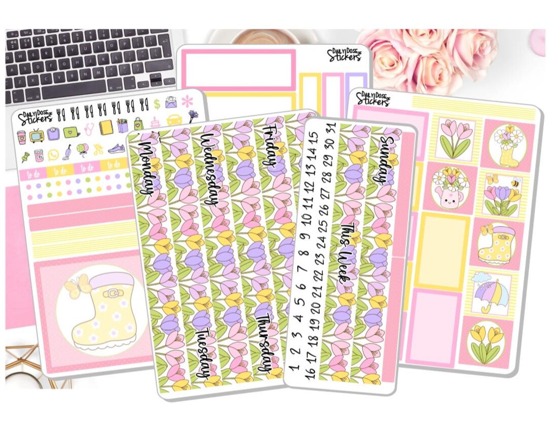 New! - 7x9 Daily Duo 2025 Weekly Kit Updated - Cute Spring - Spring ...