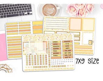 NEW! 7x9 Dashboard Planner - Sunny Joy - Weekly Sticker Kit - Planner Stickers - DB-158
