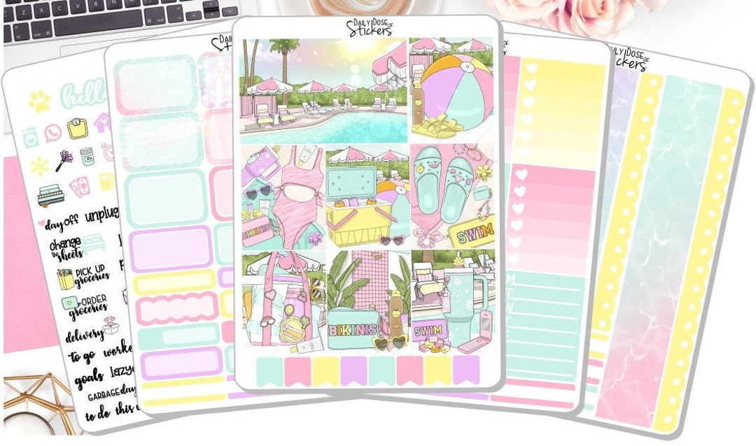 NEW! - Weekly Sticker Kit - Splash - Summer Stickers - Planner Stickers ...