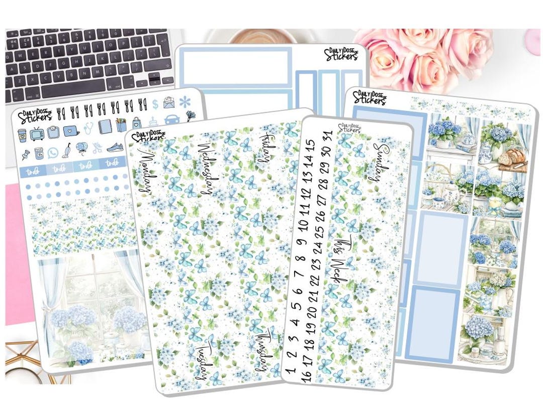 New! - 7x9 Daily Duo 2025 Weekly Kit Updated - Hydrangea - Floral ...