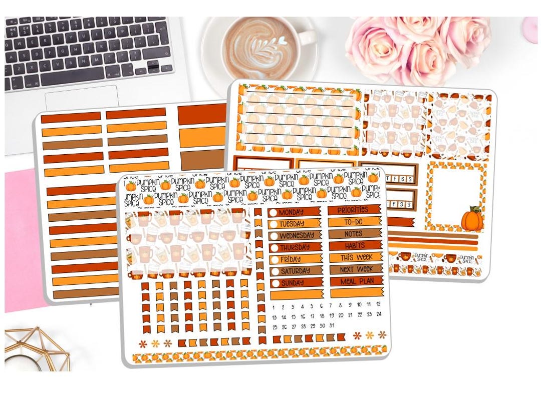 NEW! 7x9 Dashboard Planner - Pumpkin Spice - Fall - Autumn - Weekly ...