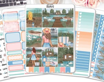 NEW! Planner Stickers - Lake House - Life at the Lake House - Summer - Weekly Sticker Kit - Sticker Kits - Stickers DD-00719