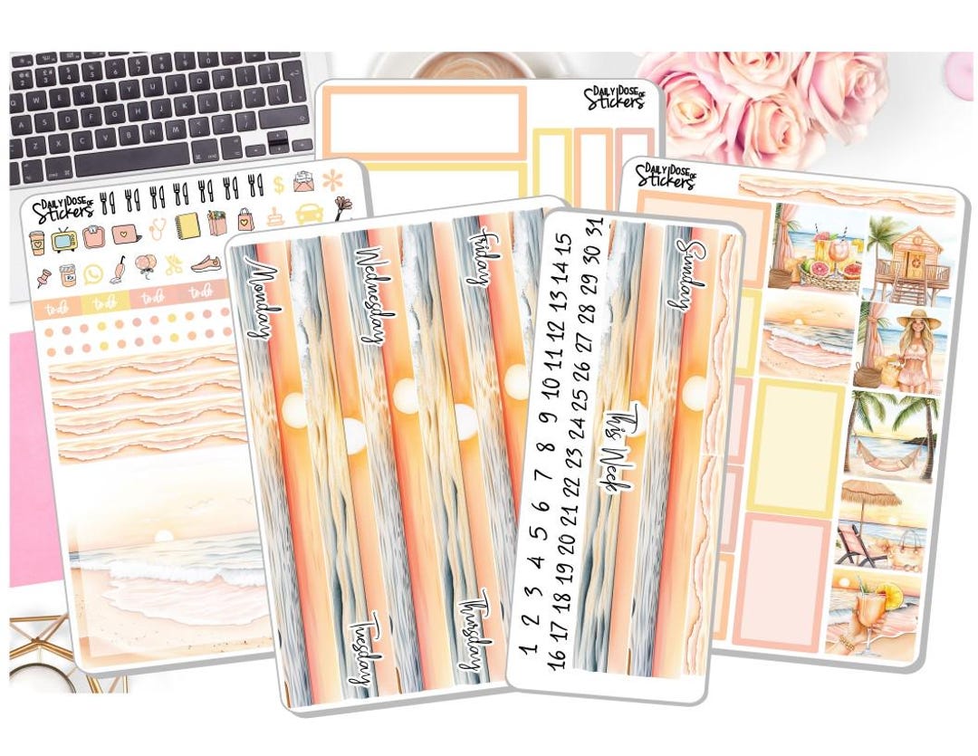 New! - 7x9 Daily Duo 2025 Weekly Kit Updated - Sunset Beach - Summer ...