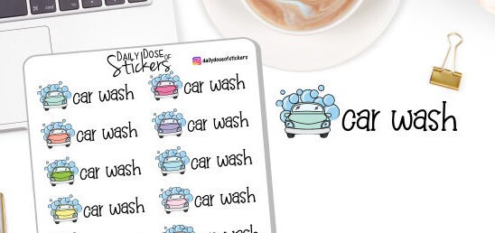 NEW! - Car Wash - Planner Stickers DD-00163A - Etsy