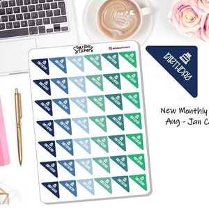 NEW! Birthday Calendar Corner in Monthly Colorway - Calendar Corner Stickers Birthday Planner Stickers - Emily Ley Simplified DD-00276