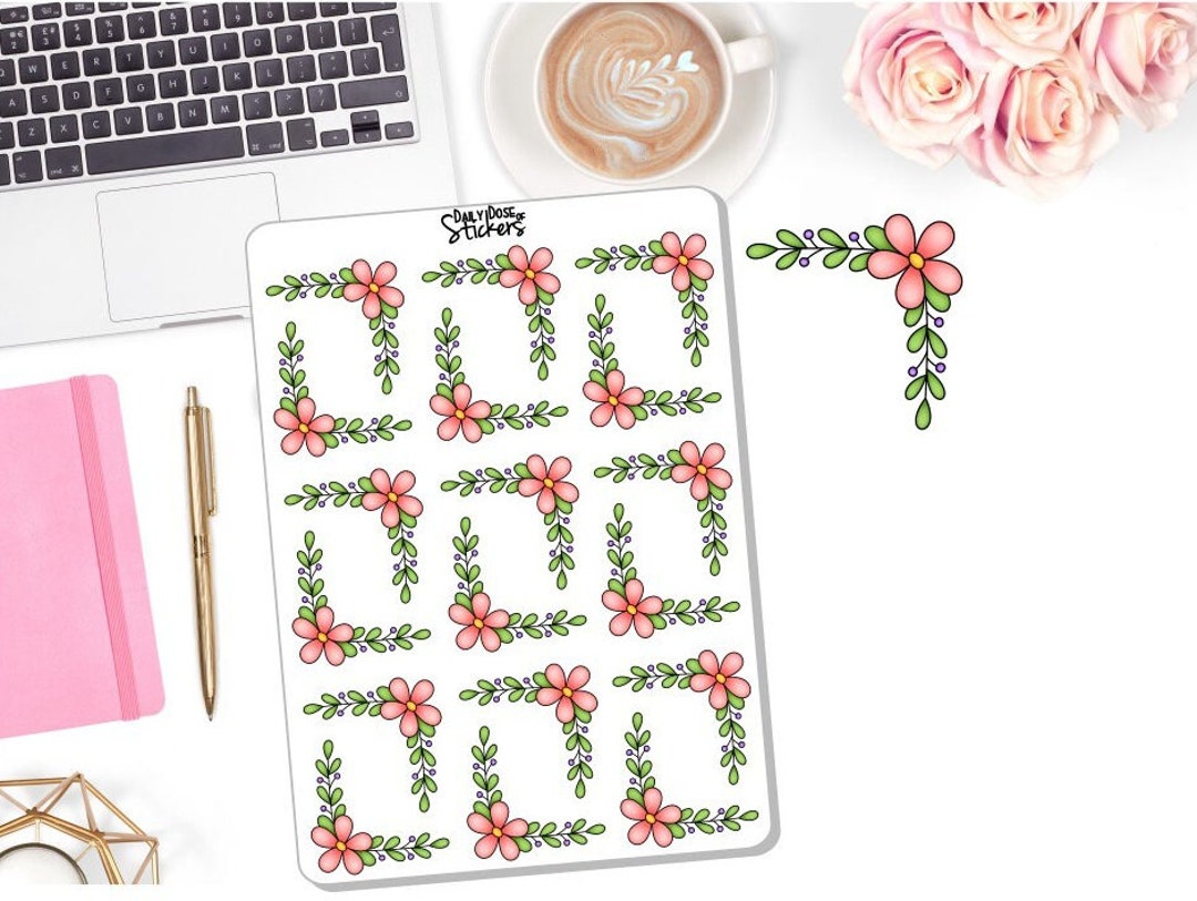 Notebook Border Sticker NEW! Flower Borders Stickers - Decor Stickers - Journaling Stickers ...