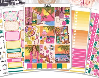 NEW! Planner Stickers - Summer Loving - Summer - Weekly Sticker Kit - Stickers - Sticker Kits - Stickers DD-00701