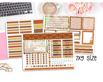 NEW! 7x9 Dashboard Planner - Amber Dreams - Fall - Autumn Weekly Sticker Kit - Planner Stickers - DB-172