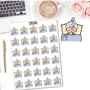 NEW! Character Sick Day - Character Stickers - Sick Character Stickers - Sick Day - Planner Stickers - Stickers DD-00268B