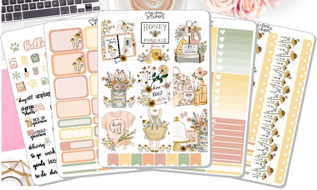 NEW! - Weekly Sticker Kit - Be Kind - Honey Bee - Planner Stickers Dd ...