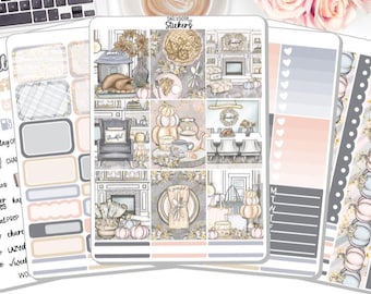 NEW! Planner Stickers - Thankful - Thanksgiving - Fall - Autumn - Weekly Sticker Kit - Sticker Kit - DD-00931