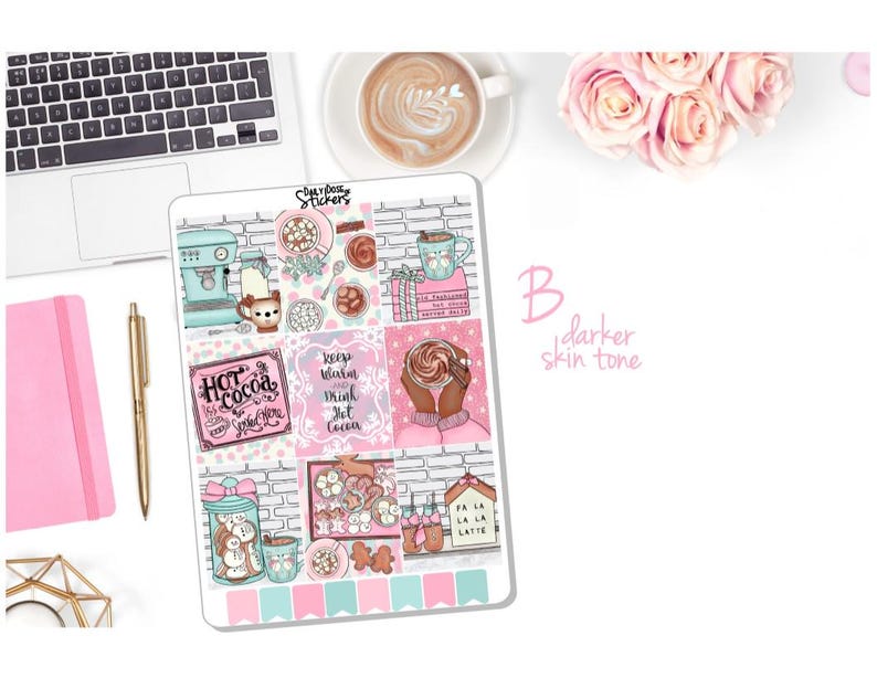 NEW! - Planner Stickers - Weekly Sticker Kit - Hot Cocoa - Winter ...