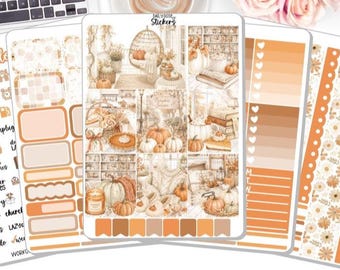 NEW! - Planner Sticker Kit - Pumpkin Season - Fall - Watercolors - Planner Stickers - Stickers DD-00144a-e