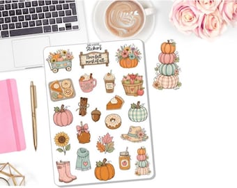 NEW! Fall Clipart Stickers - Autumn - I Love Fall Most of All - Fall Stickers - Planner Stickers DD-00235E