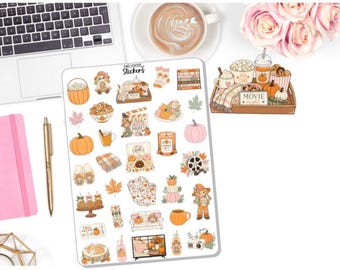 NEW! Fall Sticker Set - Fall Movie Night - Fall Decor Stickers - Journaling Stickers - Planner Stickers DD-00173B