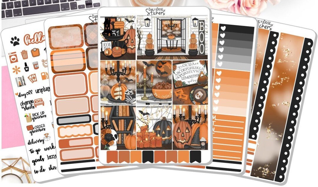 NEW! - Halloween Day Weekly Sticker Kit - Halloween Stickers - Sticker ...