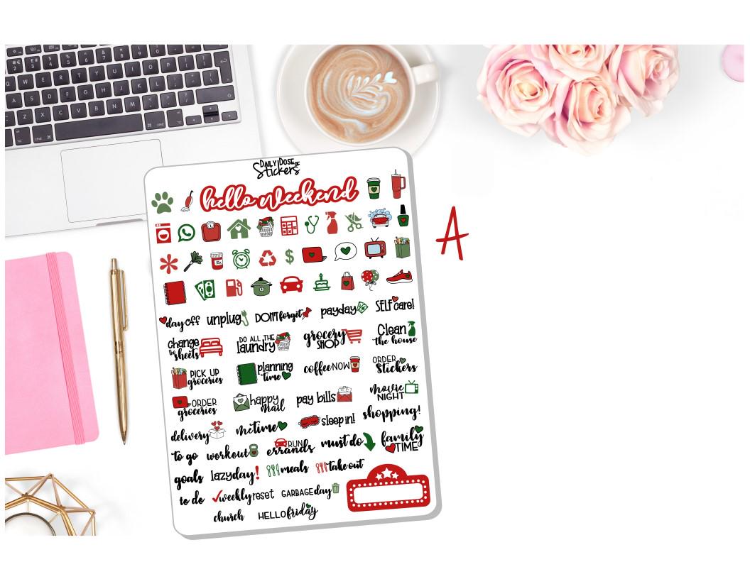 NEW! Planner Stickers - Christmas Weekly Sticker Kit - Christmas Eve ...