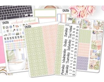 New! - 7x9 Daily Duo Weekly Kit - Unwind - Daily Duo Sticker Kit - Planner Stickers - EC DD Planner DD-00648