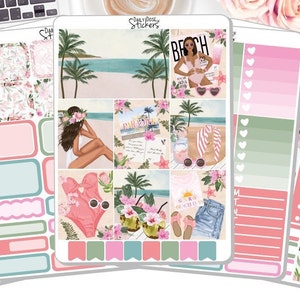 NEW! - Weekly Sticker Kit - Island Girl - Summer Sticker Kit - Planner Stickers - Stickers DD-00695a-e