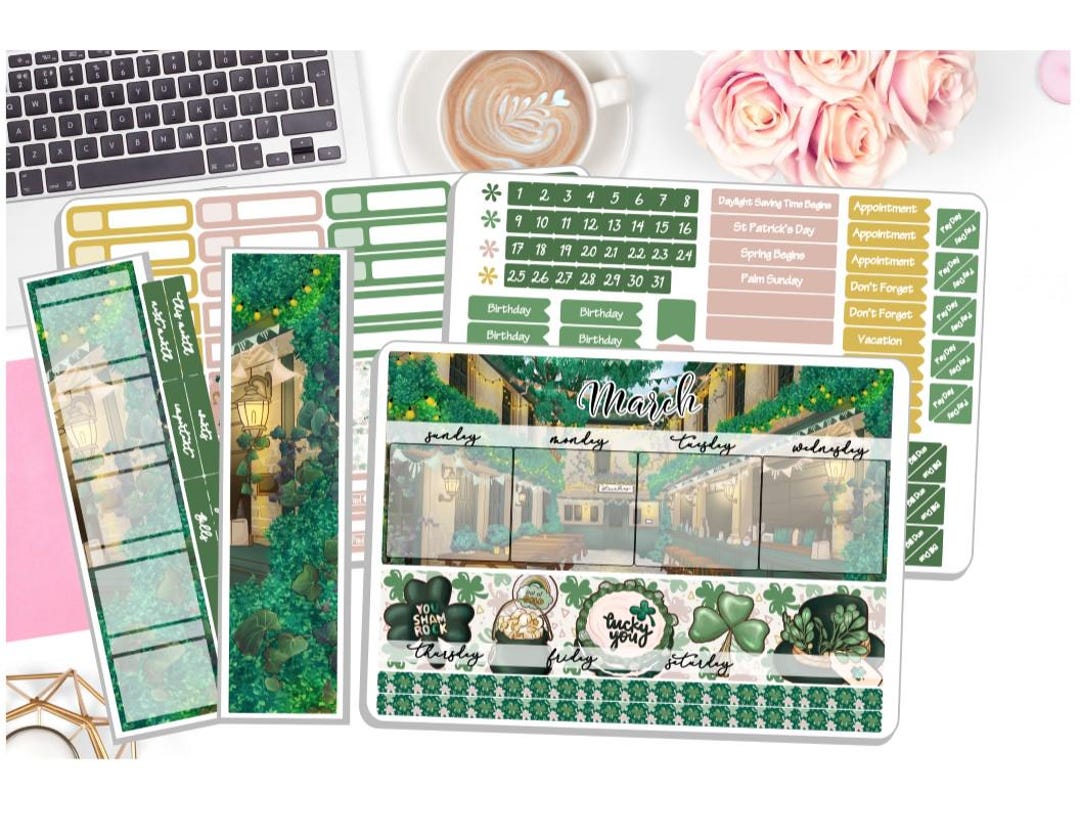 NEW! Monthly March Sticker Kit - Lucky You - Monthly Kit - Planner ...
