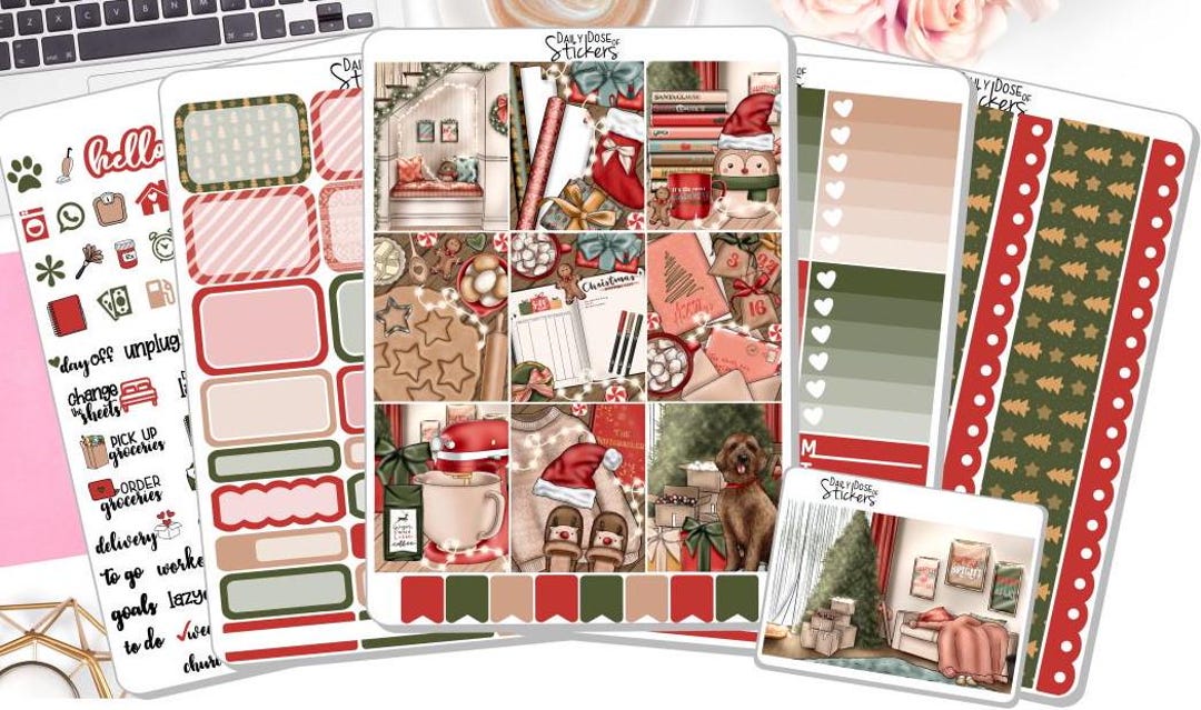 NEW! Christmas Weekly Sticker Kit - Deck the Halls - Christmas Stickers ...