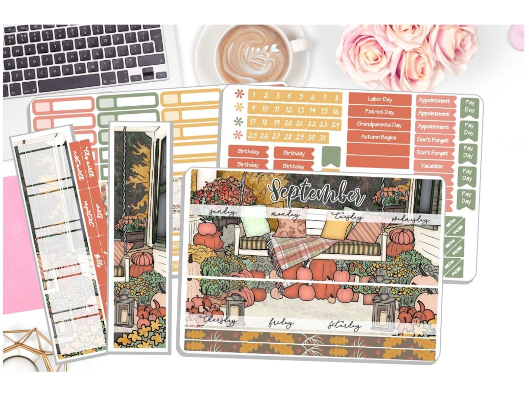 September Monthly Sticker Kit - Happy Fall Y'all - Fall Monthly Kit ...