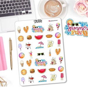 NEW! Summertime Decor Clipart Set - Summer Stickers - Summer - Decor Stickers - Journaling Stickers - Planner Stickers DD-00098C