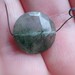 022- Dark Green Tourmaline Rutile gem faceted Coin shape center drilled Forest Fairy Ring focal single semi precious gem nature pendant