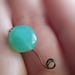 12mm Dreamy Peruvian Opal Focal smooth nearly flat nearly round blue opal focal bead center drilled single bead wire wrapping ring focal