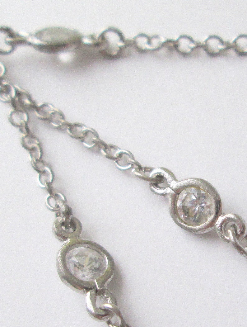 Sterling Silver and CZ Station Necklace Around The Clock Wear