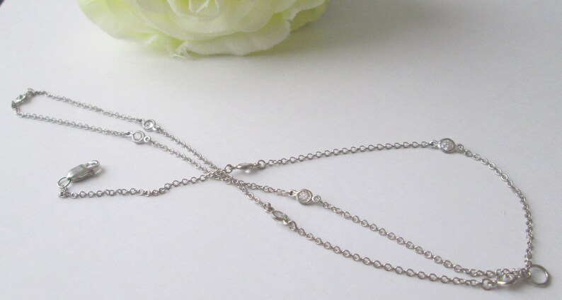 Sterling Silver and CZ Station Necklace Around The Clock Wear