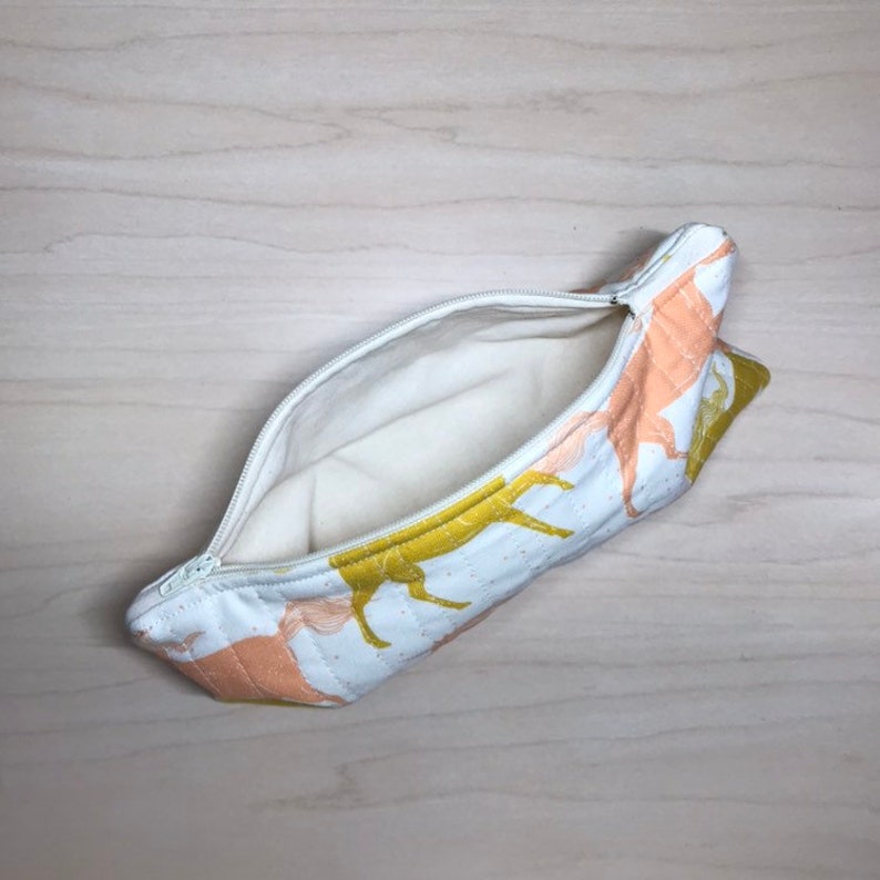 Unicorn Quilted Zipper Pouch
