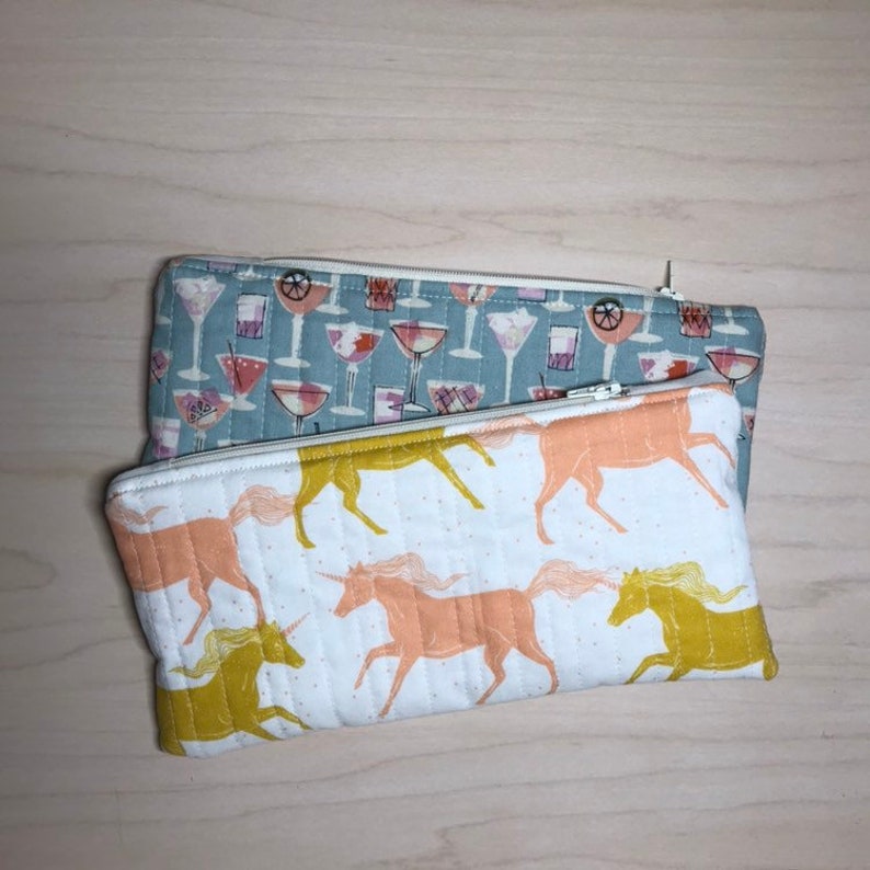 Unicorn Quilted Zipper Pouch