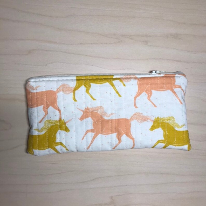 Unicorn Quilted Zipper Pouch