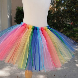 Adult Rainbow Party, Adult Skirt, Costume, Tutu with Ribbon, Adult Tutu, Photo Prop Tutu, Birthday, Rainbow, Rainbow Birthday, Birthday Tutu image 3