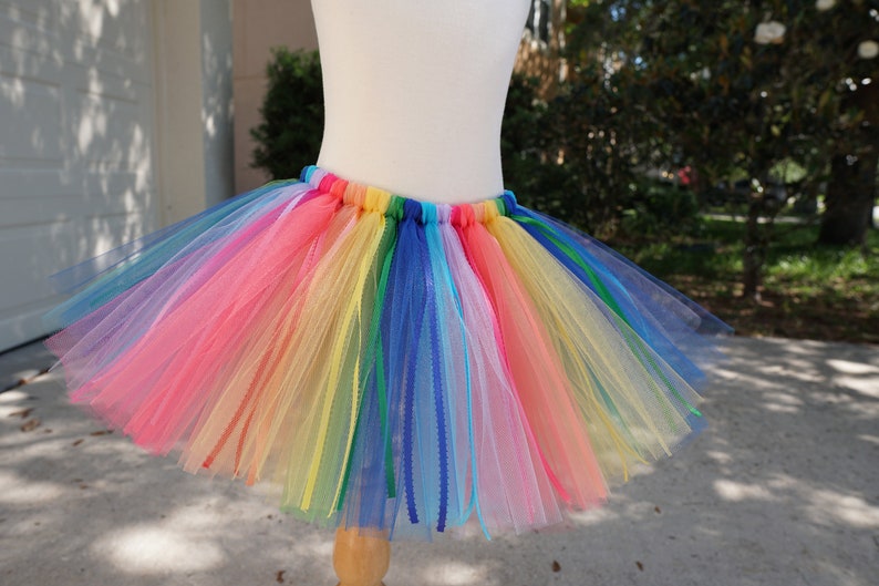 Adult Rainbow Party, Adult Skirt, Costume, Tutu with Ribbon, Adult Tutu, Photo Prop Tutu, Birthday, Rainbow, Rainbow Birthday, Birthday Tutu image 3