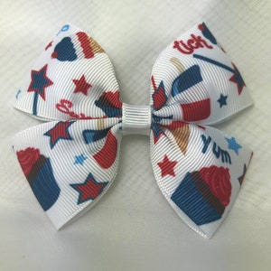 4 juli, Fourth of July Bow, Hair Clip, Girl&#39;s Hair Bow, Peuter Bow, Fourth of July Bow, Rood Wit Blauw, Independence Day Bow, Vakantie