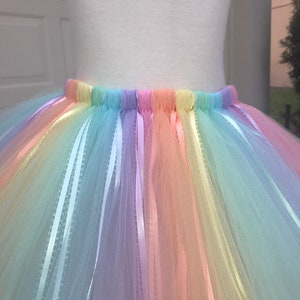 Pastel Rainbow Tutu, Easter Tutu, Child Unicorn Skirt, Child Unicorn Costume, Baby Tutu, Photo Prop Tutu, Birthday Girl Tutu, Rainbow Party Bild 6