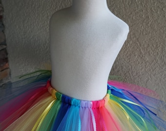 Adult Rainbow Party, Adult Skirt, Costume, Tutu with Ribbon, Adult Tutu, Photo Prop Tutu, Birthday, Rainbow, Rainbow Birthday, Birthday Tutu