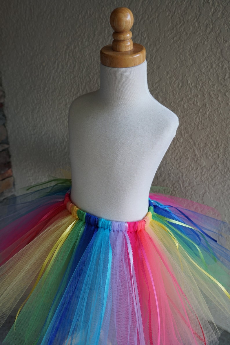 Adult Rainbow Party, Adult Skirt, Costume, Tutu with Ribbon, Adult Tutu, Photo Prop Tutu, Birthday, Rainbow, Rainbow Birthday, Birthday Tutu image 1