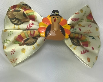 Thanksgiving Turkey Bow, Hair Bow, Thanksgiving Day Bow, Turkey Day Bow, Turkey Hair Bow, Fall Bow, Thanksgiving Day Hair Bow, Toddler Bow