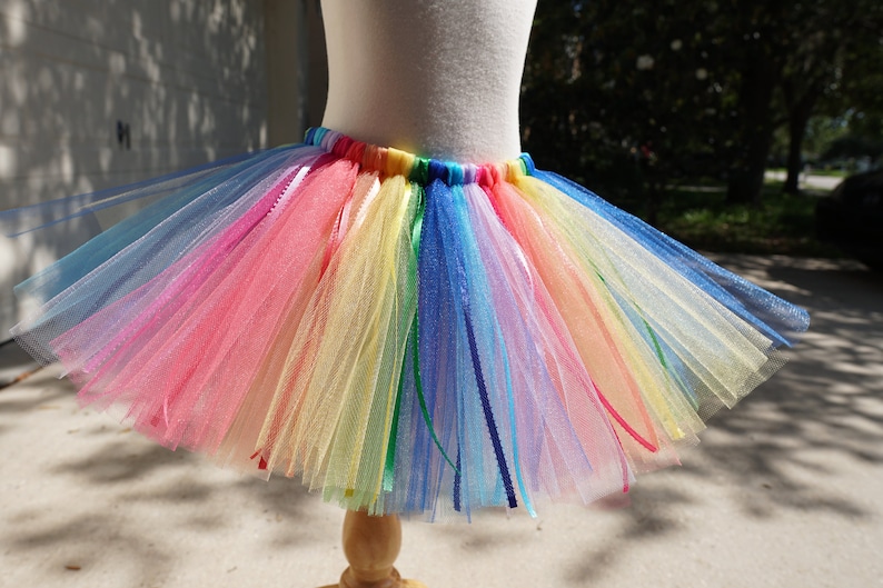 Adult Rainbow Party, Adult Skirt, Costume, Tutu with Ribbon, Adult Tutu, Photo Prop Tutu, Birthday, Rainbow, Rainbow Birthday, Birthday Tutu image 2