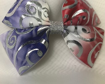 Patriottische haarstrik, rood wit blauw, haarclip voor de feestdagen
