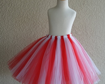 Red & White, Valentine's Day, Christmas Tutu, Candy Cane, Holiday Skirt, Peppermint Tutu, Team Tutu, Birthday Outfit, Baseball Tutu, Santa