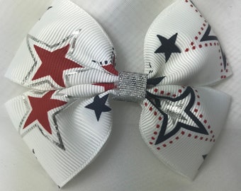 4th of July, Hair Bow, Independence Day Bow, 4th of July Bow, Hair Clip, Red White Blue, Fourth of July Bow, Girl's Hair Bow, Toddler Bow