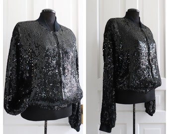 black sequin short jacket