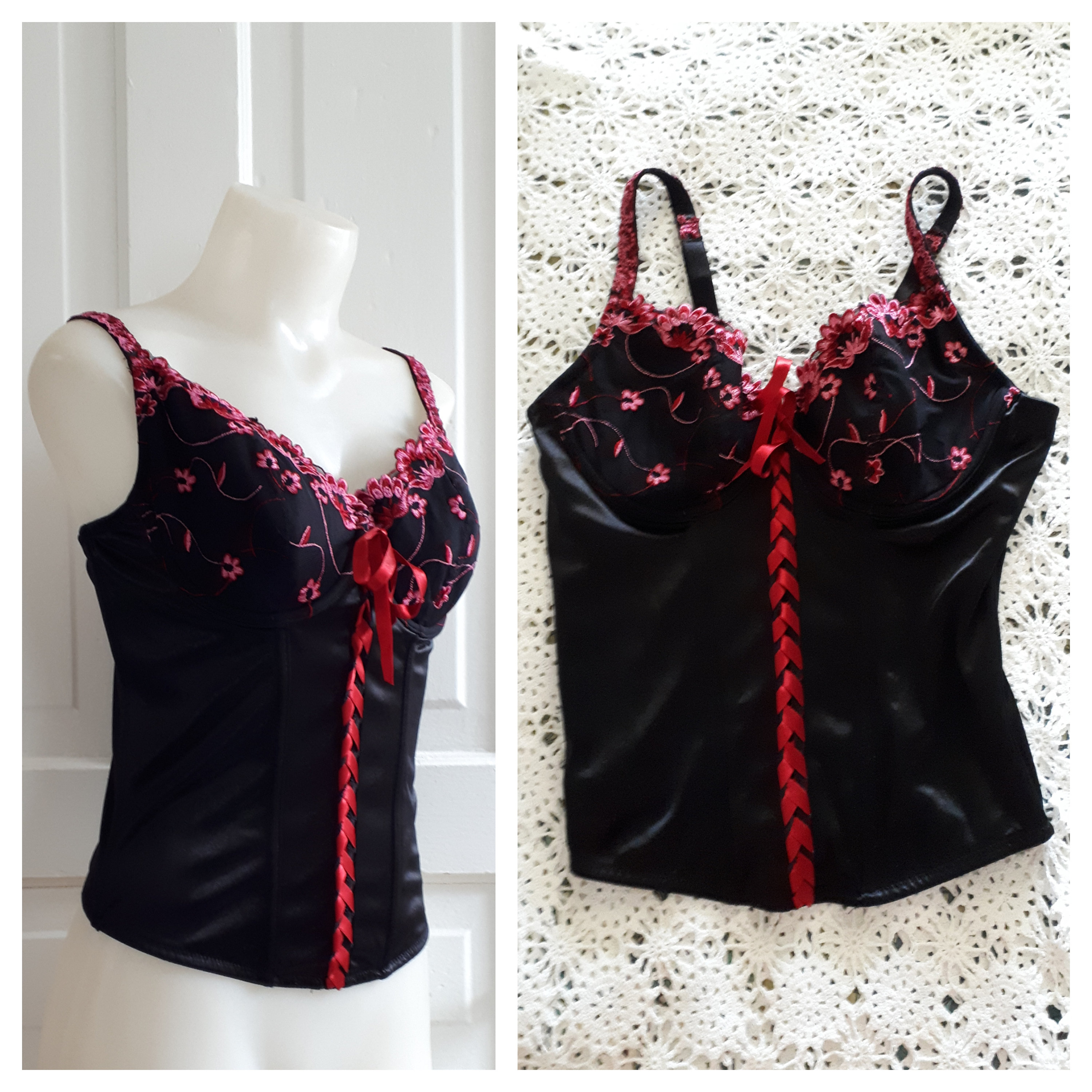 Vintage Red Corset Top - S