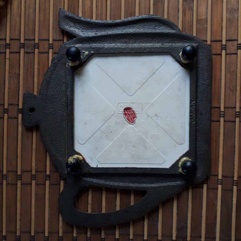 1970's Cast Iron Teapot Hot Plate Vintage Made in Japan Vintage Kitchen