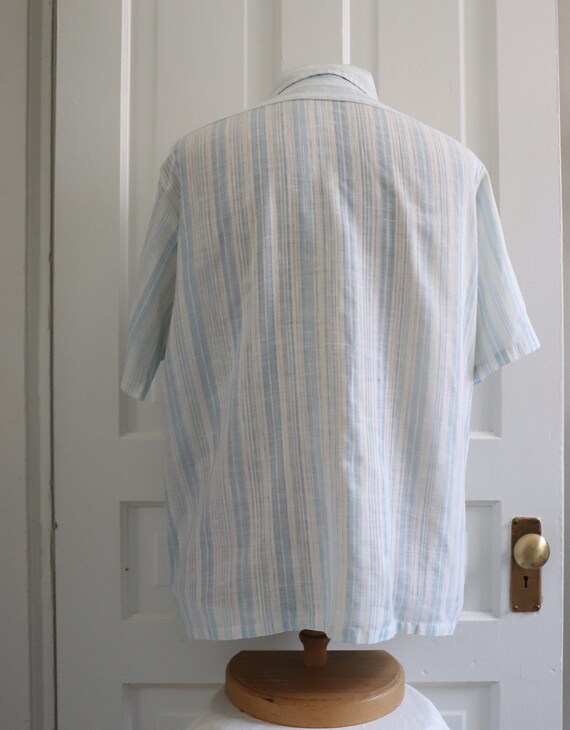 1970 S John Forsyth Baby Blue N White Short Sleeve Sh Gem 1970 S John Forsyth Baby Blue N White Short Sleeve Sh Gem