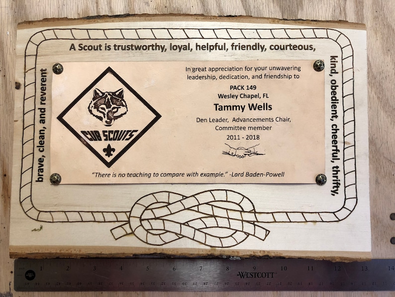 Scout Leader Appreciation Gift Plaque Cub Scout or BSA Etsy